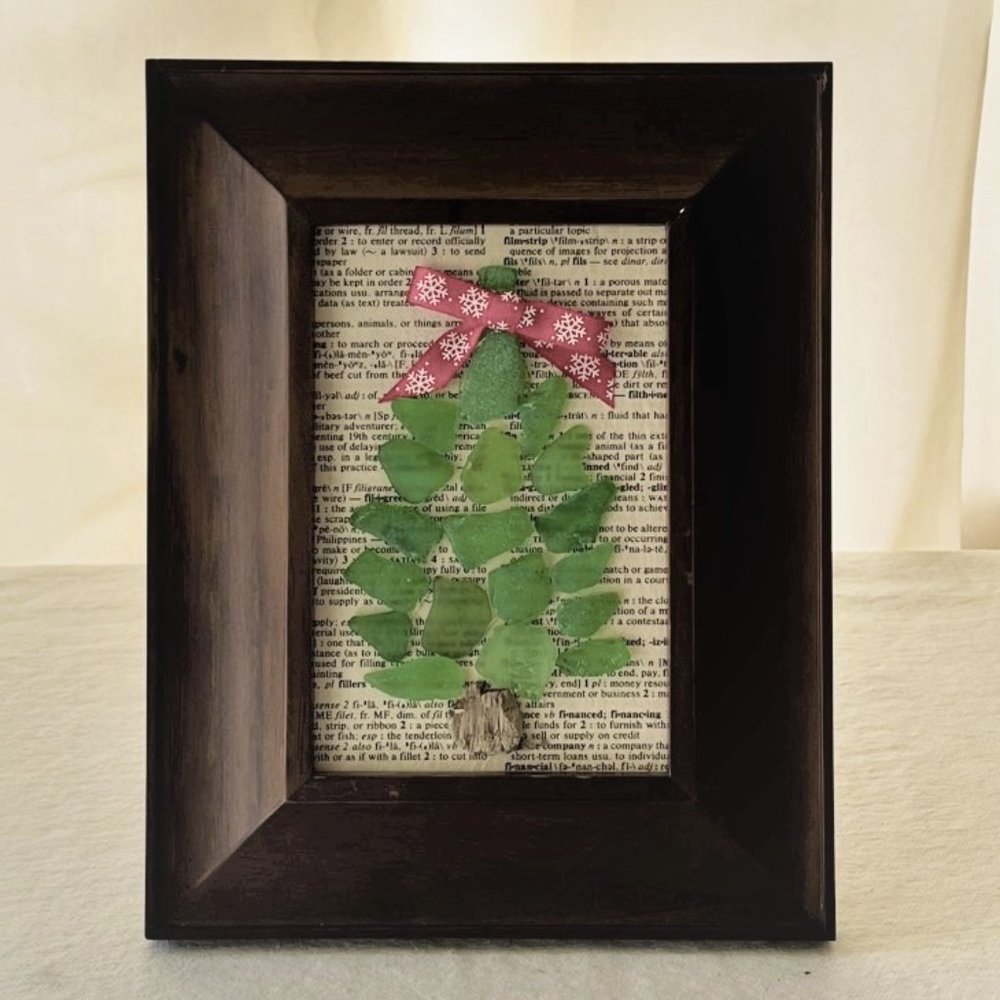 Christmas Tree - Beach Glass framed art